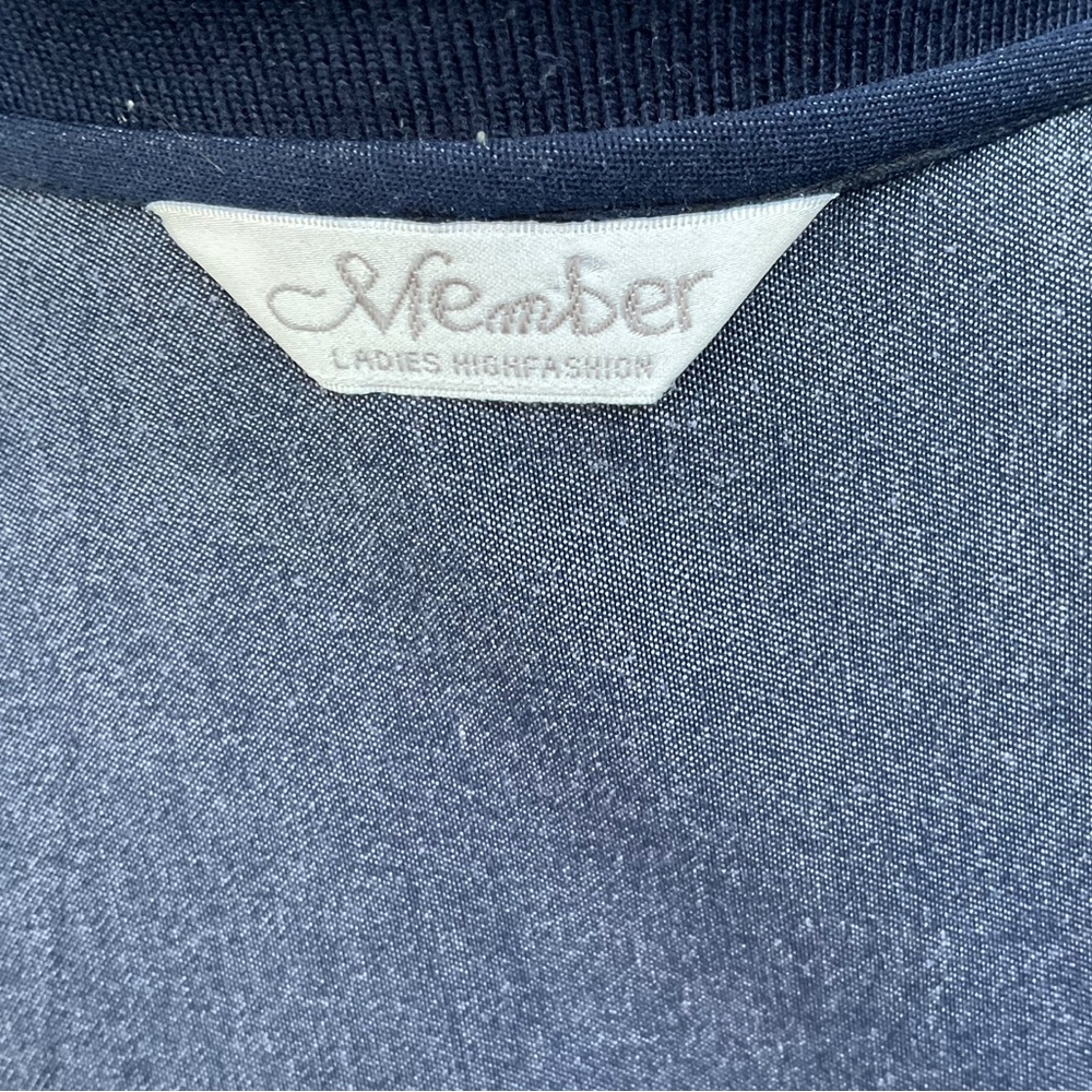 VTG  stretch Denim look blue western lightweight collared cuffs beads snap top M - Picture 12 of 12